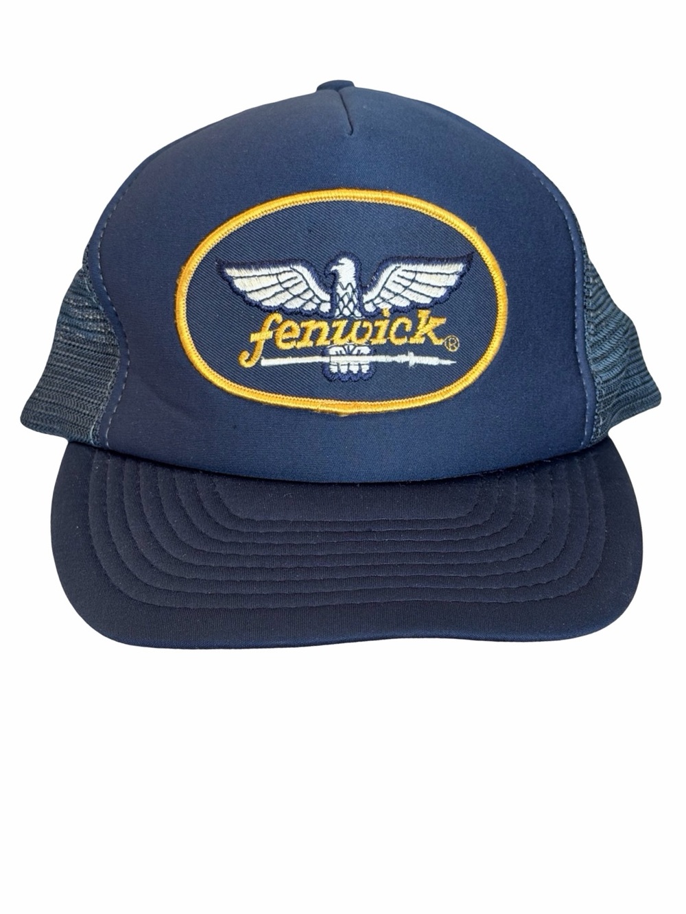 VTG Fenwick Snapback Trucker Hat Blue One Size Adjustable Mesh Back